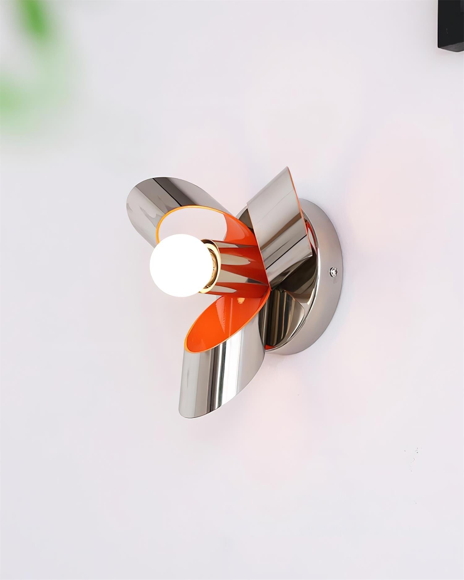 Petala Wall Lamp Chrome Petals Orange Interior - Letslighting
