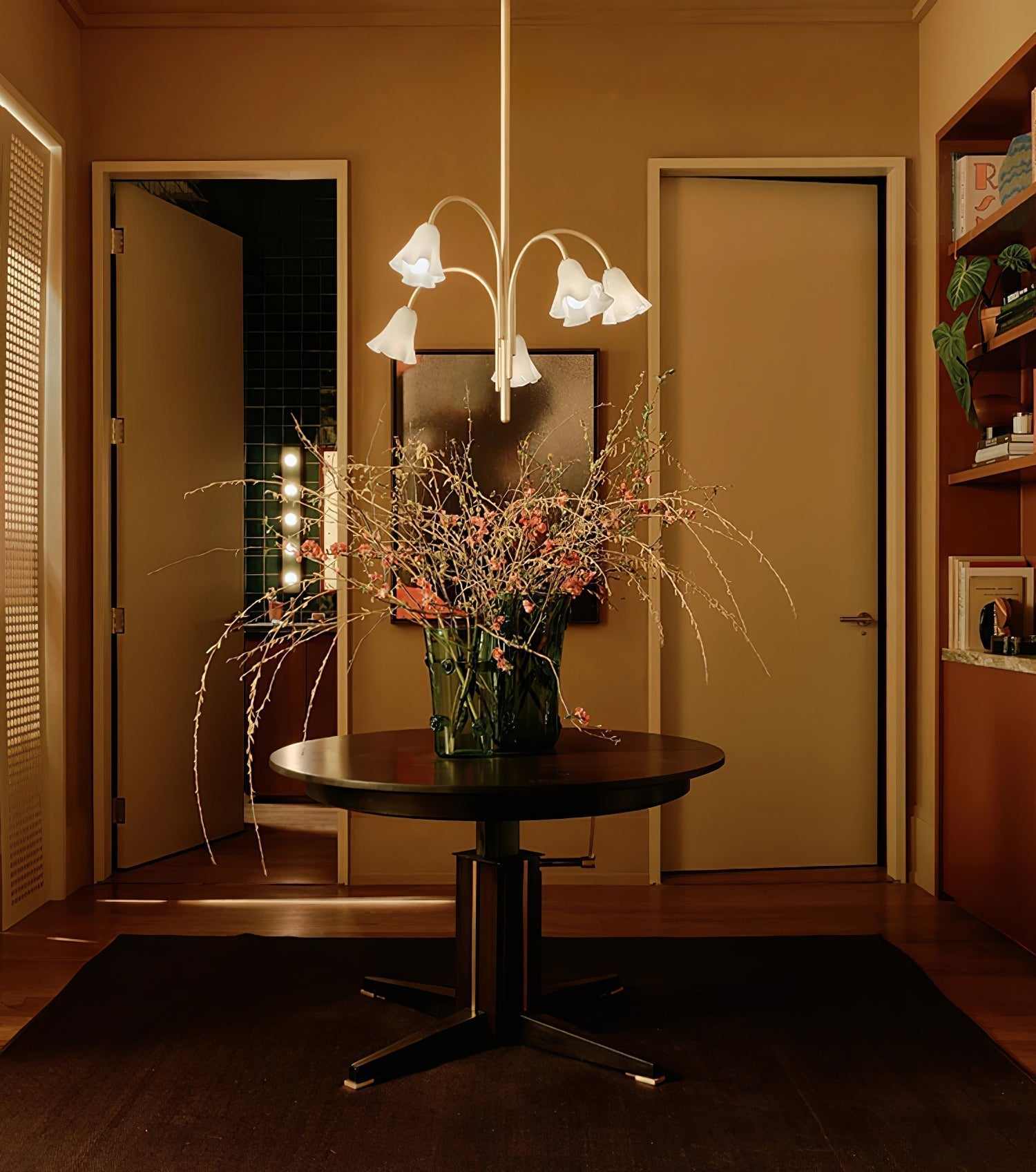 Aurora Chandelier Blossom Petal Glass Arms - Letslighting