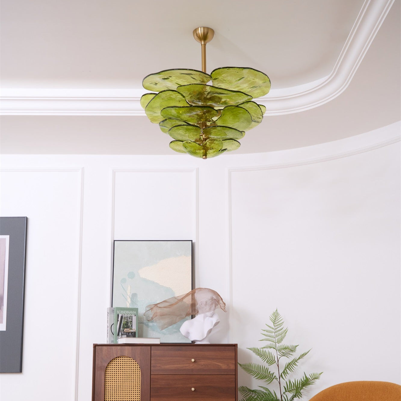 Aurora Chandelier Gold Murano Glass Petal Luxury - Blowlighting