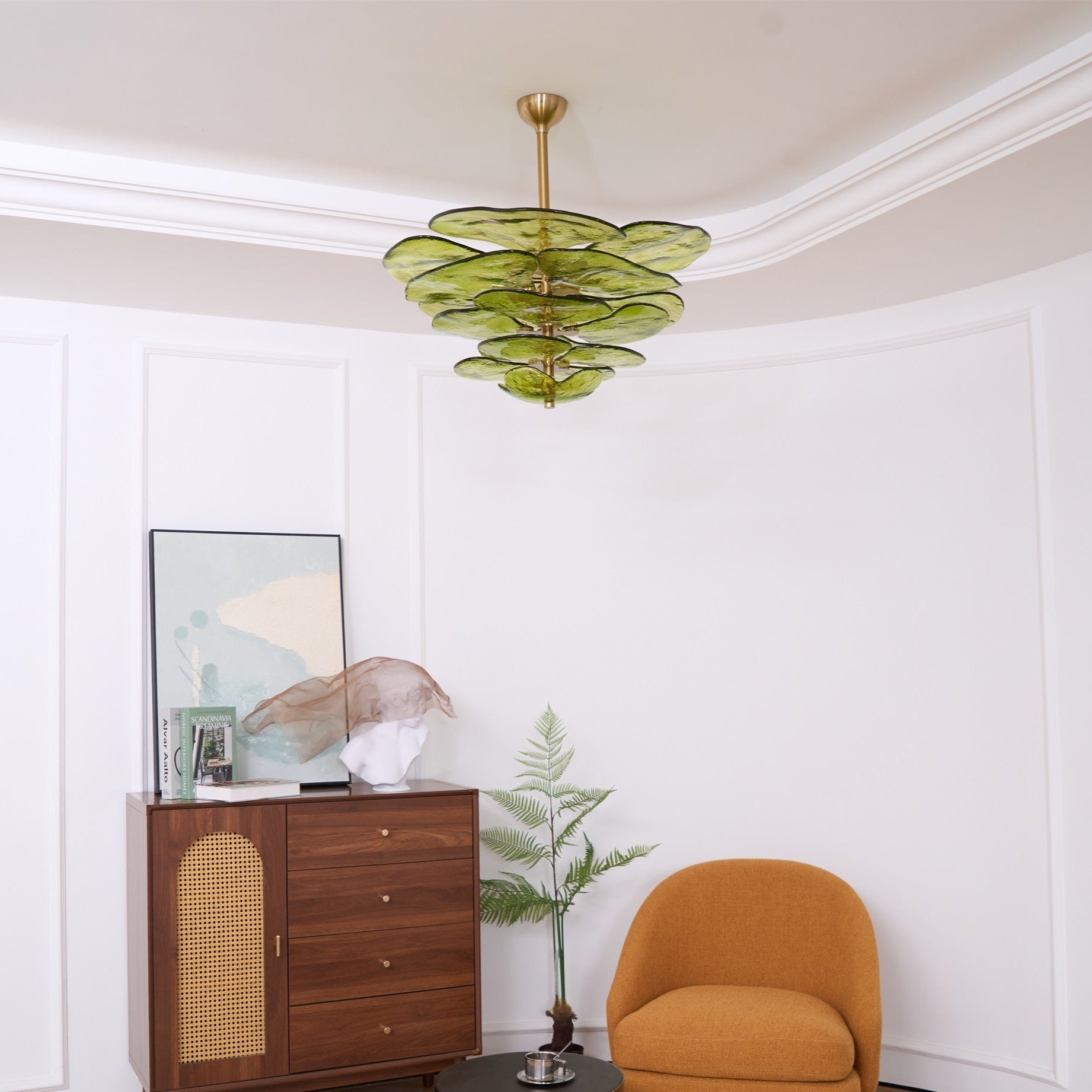 Aurora Chandelier Gold Murano Glass Petal Luxury - Blowlighting