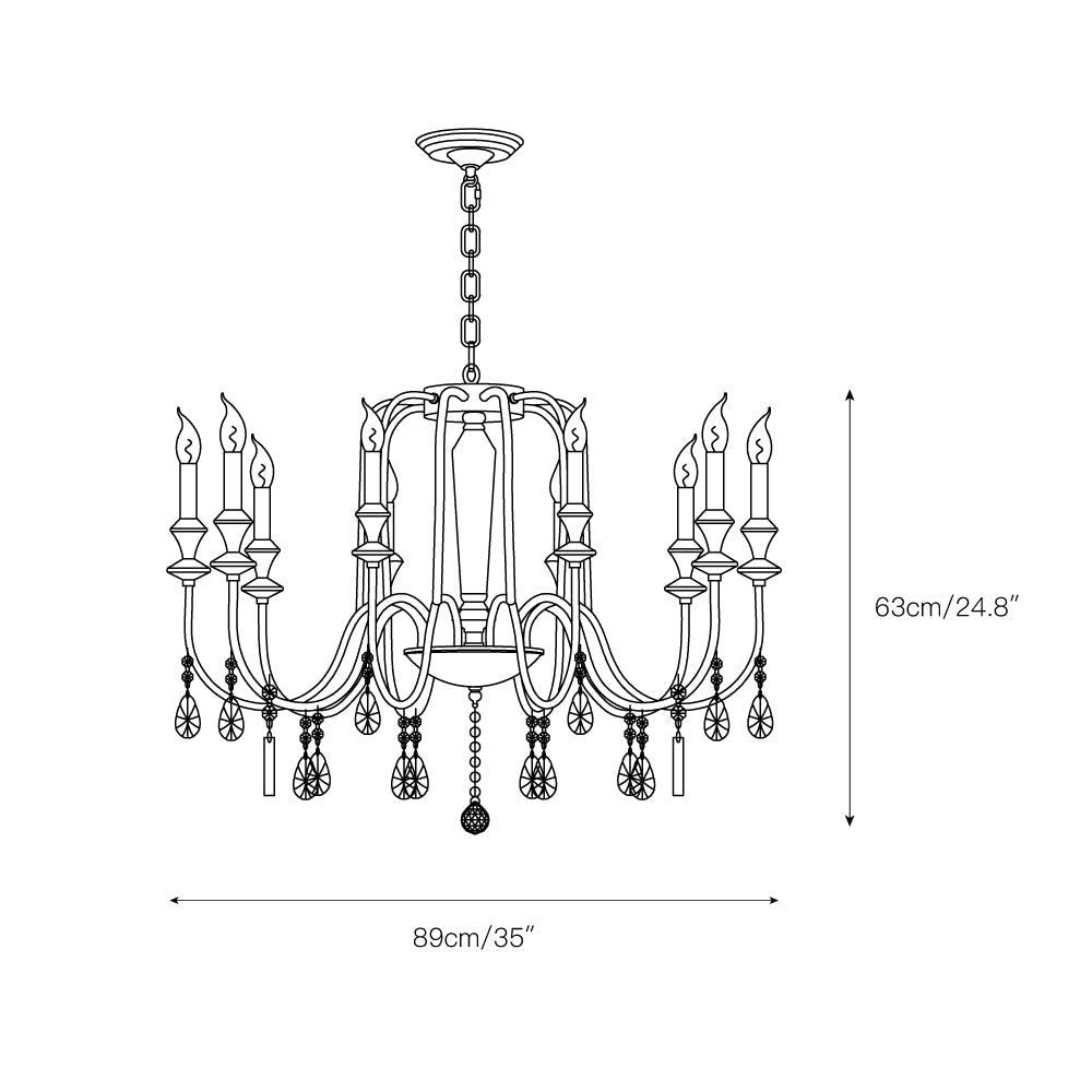 Ercararis Vintage Industrial Brass Crystal Chandelier - Lamp Copper