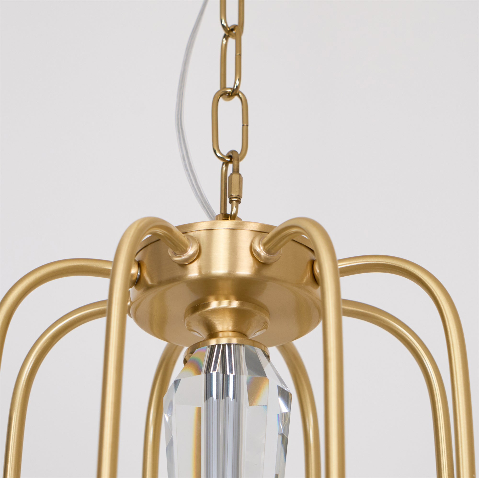 Ercararis Vintage Industrial Brass Crystal Chandelier - Lamp Copper