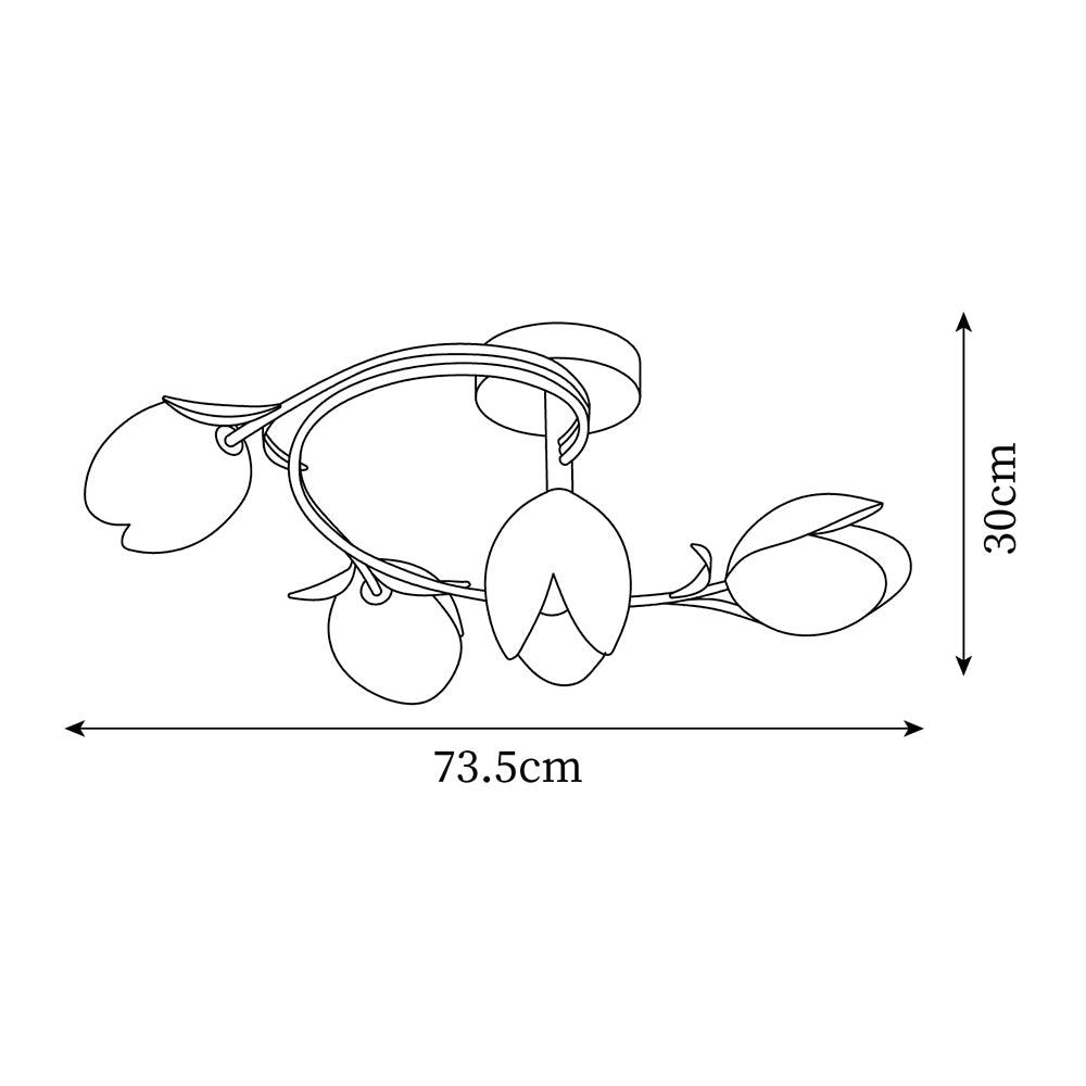 Iris 6-Light Tulip Ceiling Light - Letslighting