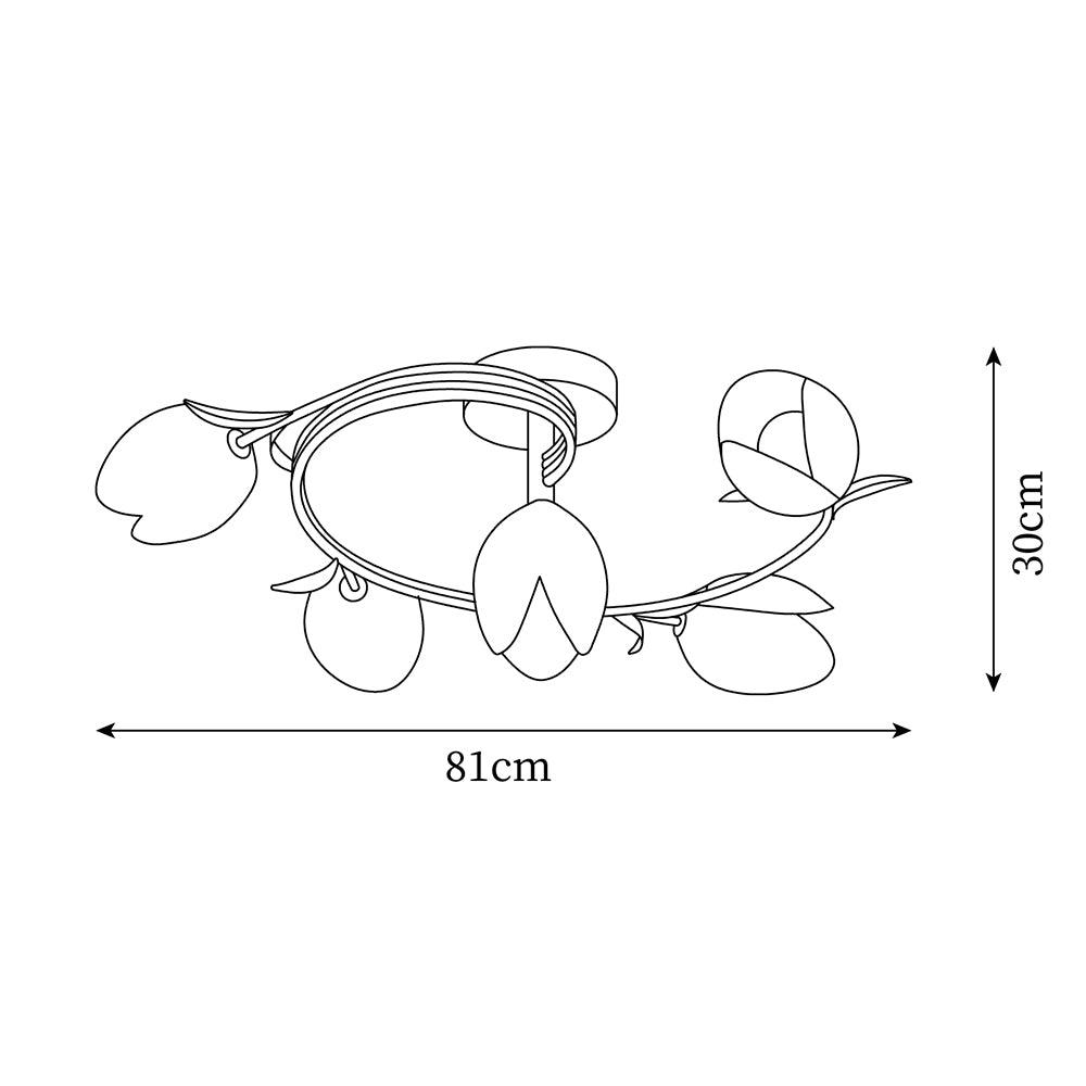 Iris 6-Light Tulip Ceiling Light - Letslighting