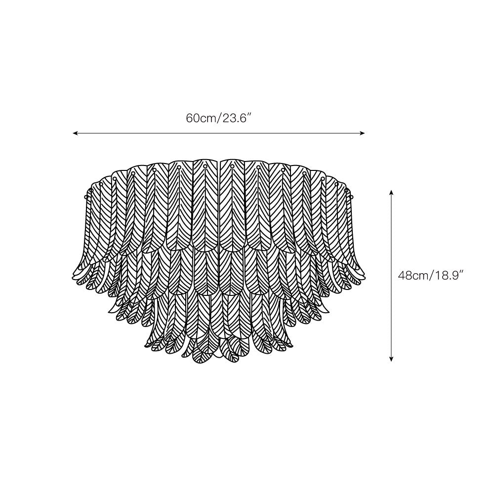 Vosolara Postmodern Luxury Brass Glass Ceiling Light - Lamp Copper