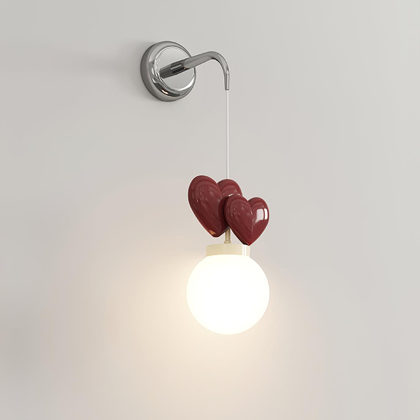 Wall Lamp Resin Heart Cluster Glass Globe Mount Romantic - Letslighting