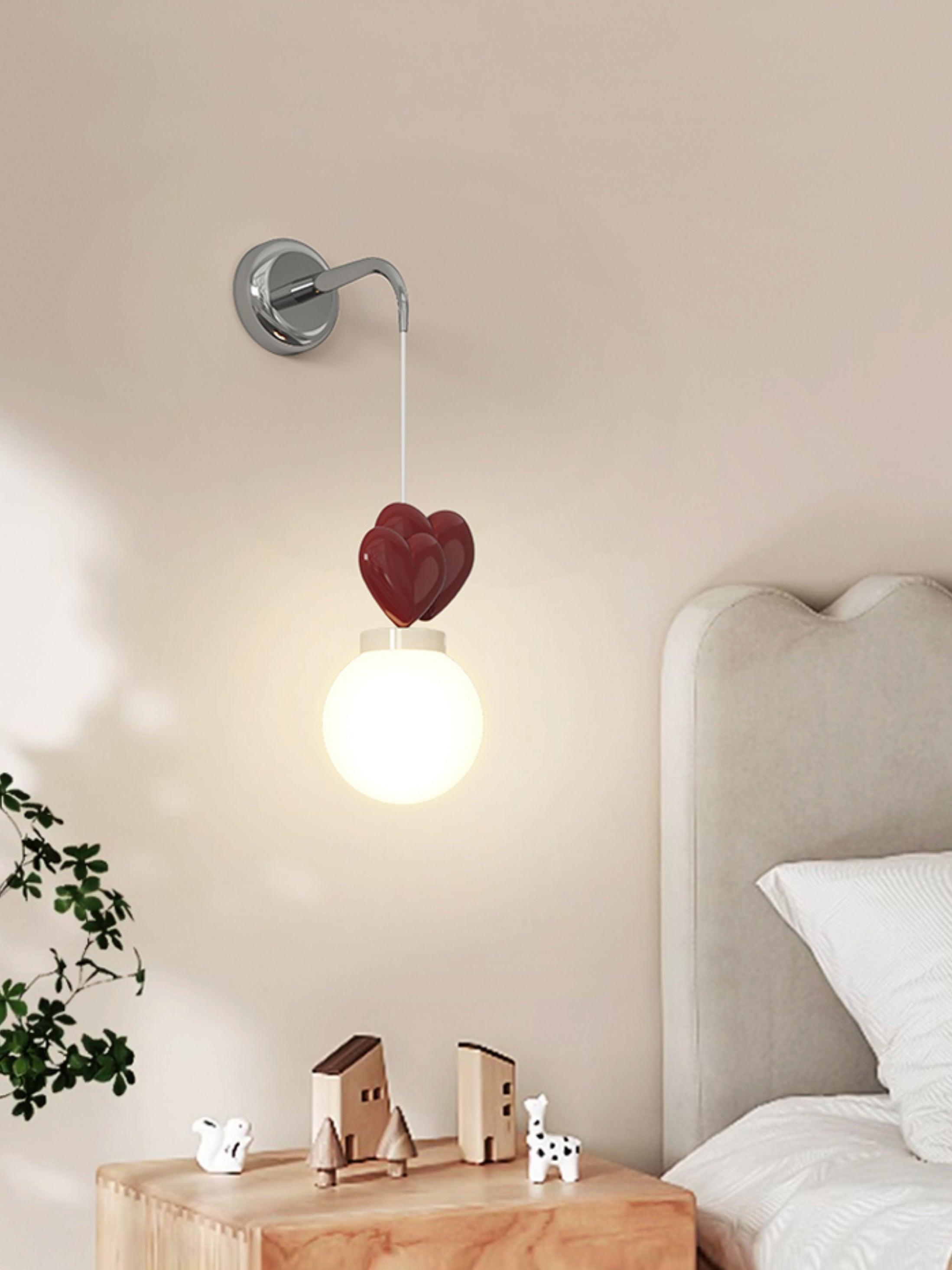 Wall Lamp Resin Heart Cluster Glass Globe Mount Romantic - Letslighting