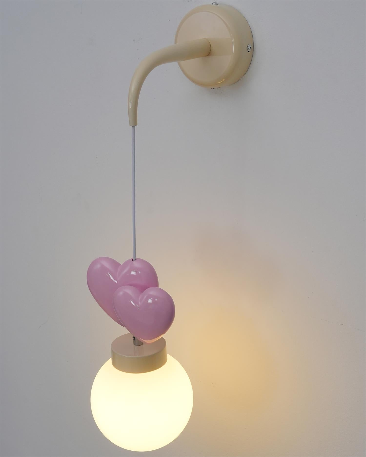 Wall Lamp Resin Heart Cluster Glass Globe Mount Romantic - Letslighting