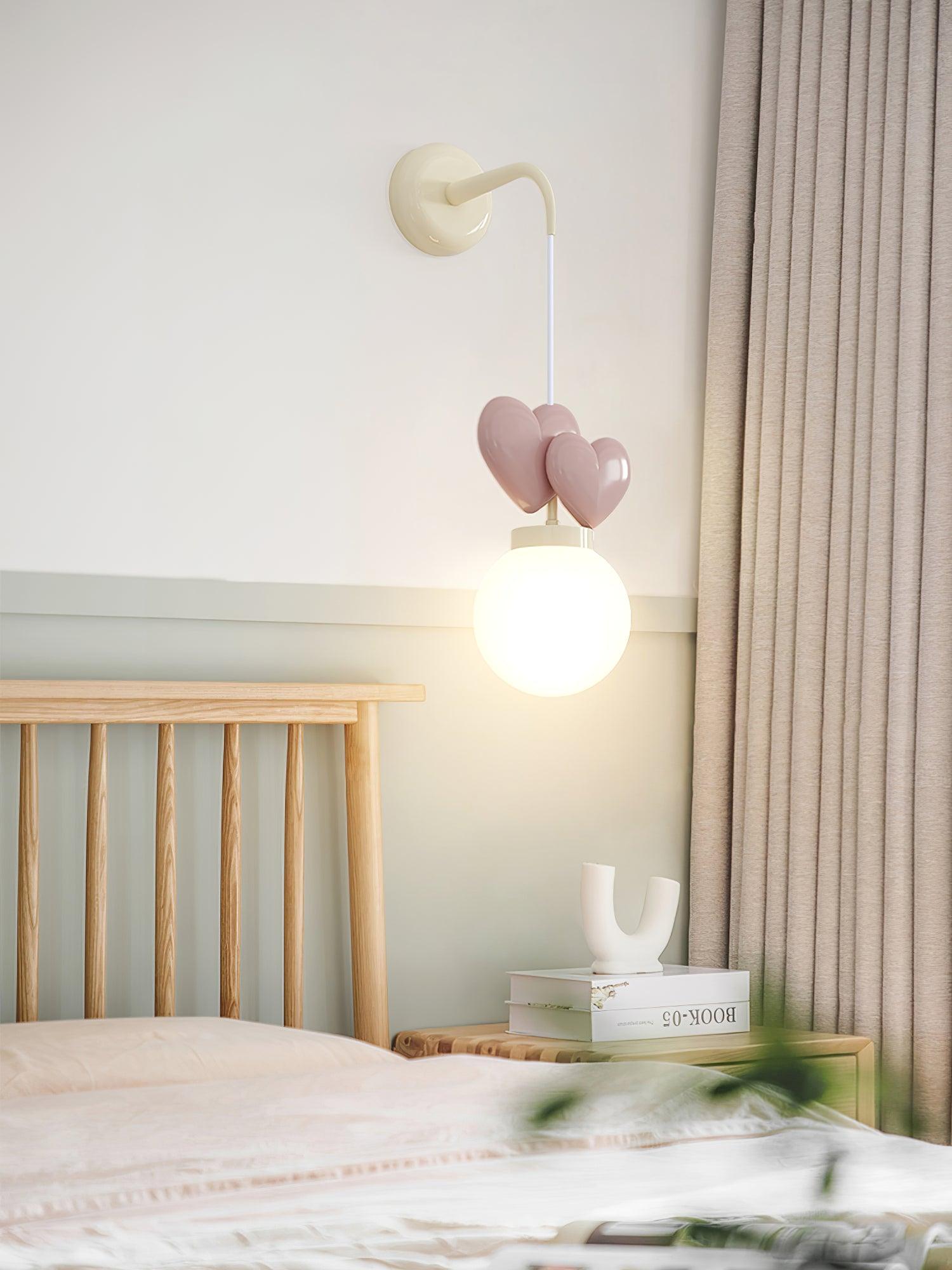 Wall Lamp Resin Heart Cluster Glass Globe Mount Romantic - Letslighting