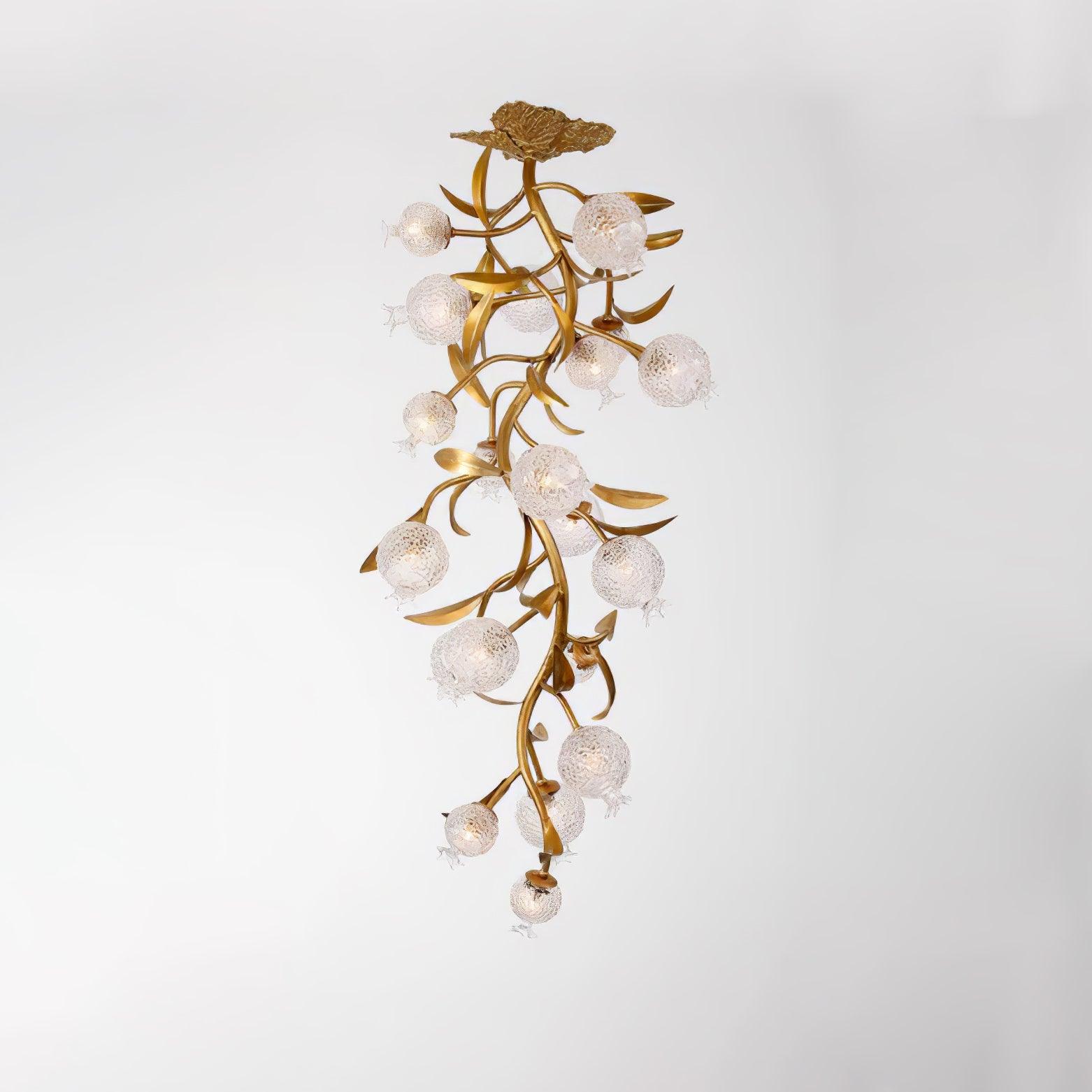 Aursorir Elegance Pomegranate Brass Metal Glass Ceiling Lamp - Blowlighting