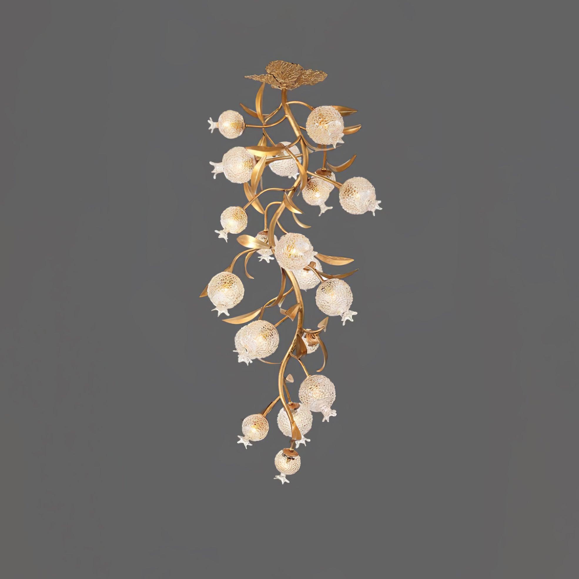 Aursorir Elegance Pomegranate Brass Metal Glass Ceiling Lamp - Blowlighting