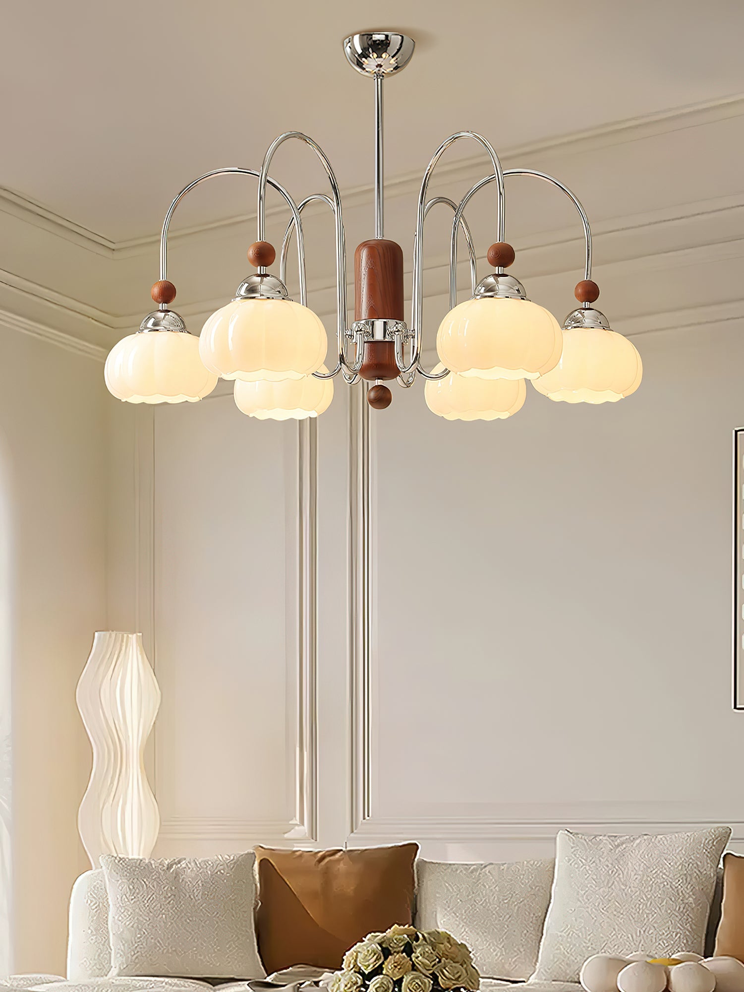 Pomona Lustre Élégant et Moderne en Verre