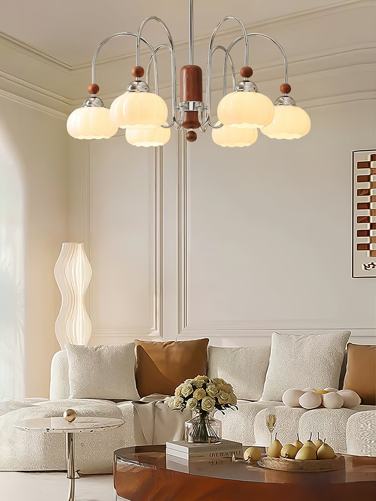 Pomona Lustre Élégant et Moderne en Verre