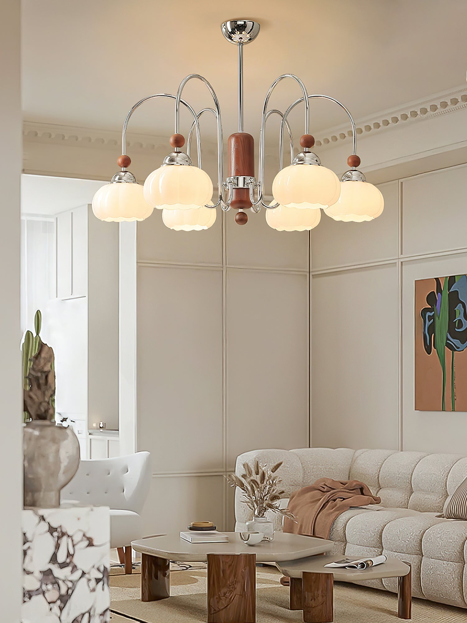 Pomona Lustre Élégant et Moderne en Verre