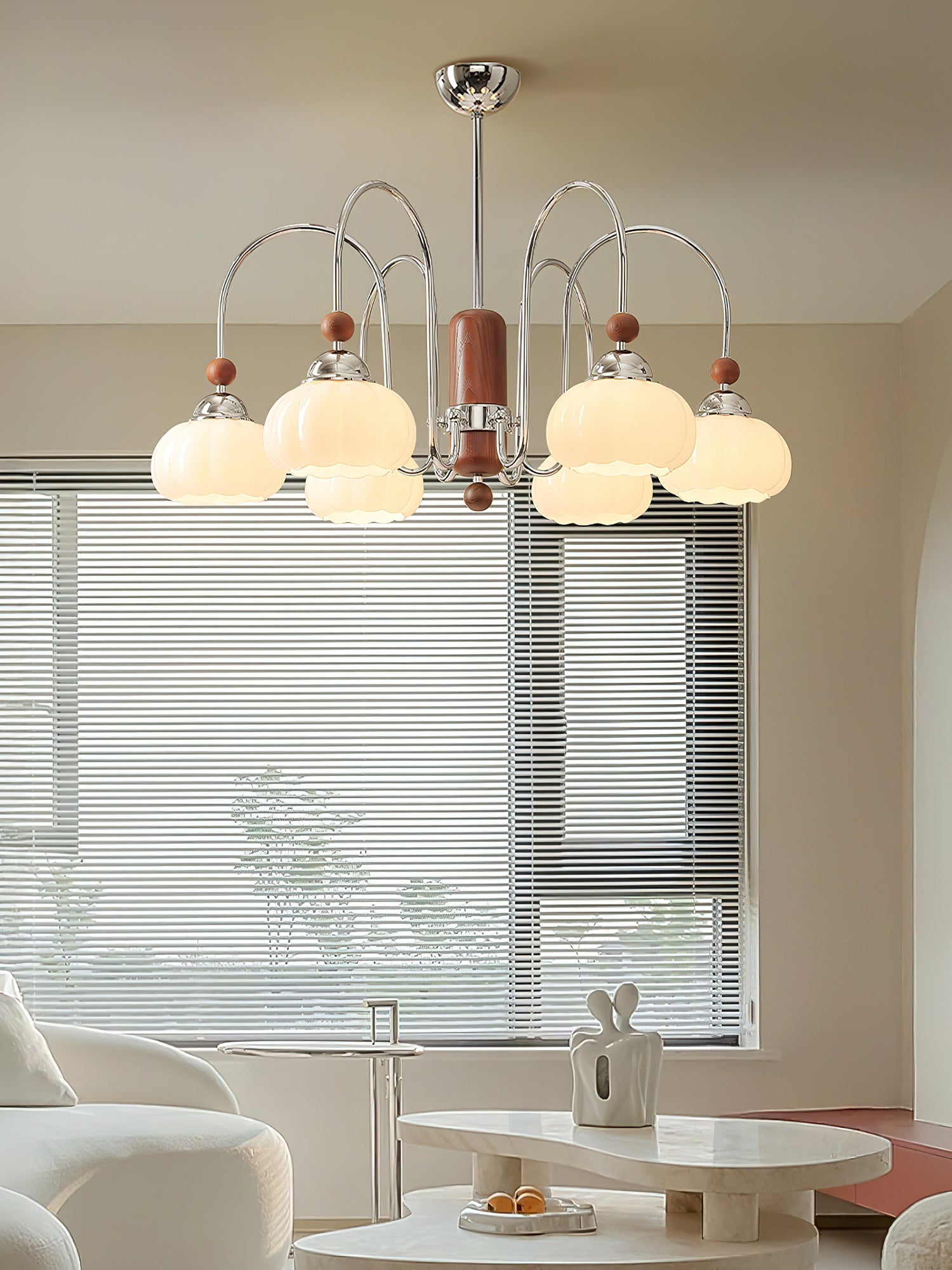 Pomona Lustre Élégant et Moderne en Verre