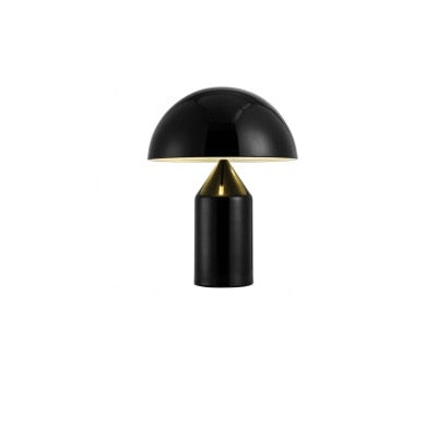 Mira Lampe de Table Champignon Minimaliste, Métal, Noir/Blanc/Or, Chambre