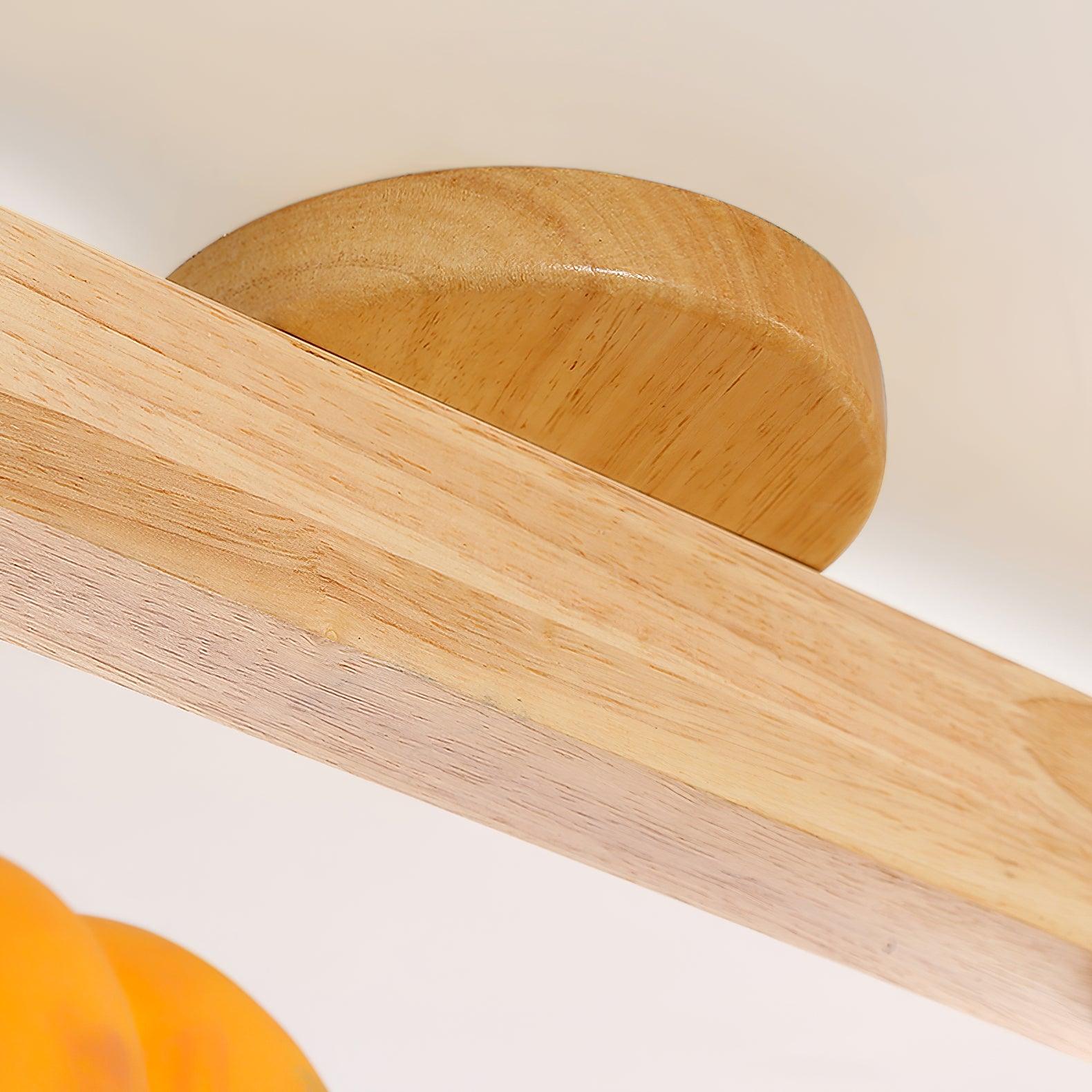 Pumpkin Ceiling Light Wood - Letslighting