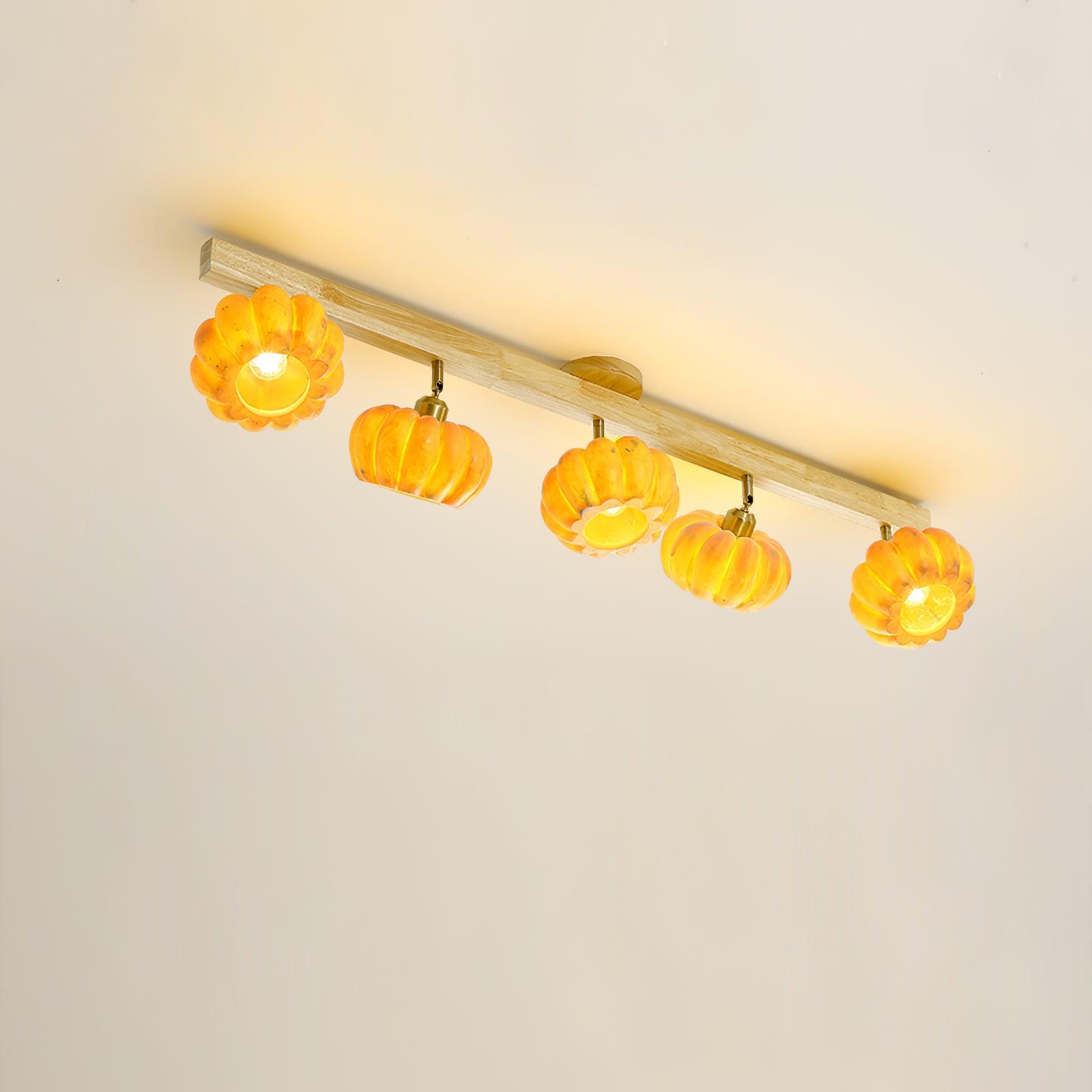 Pumpkin Ceiling Light Wood - Letslighting