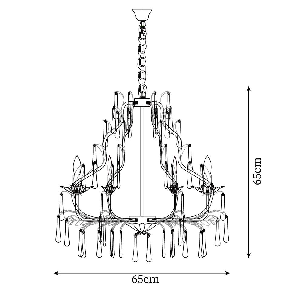 Purple Murano Chandelier Gold Leaves Crystal Elegance - Letslighting
