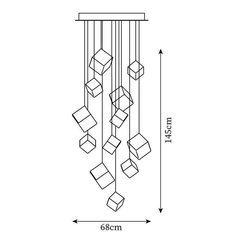 Arco Artistic Geometric Cube Chandelier - Letslighting