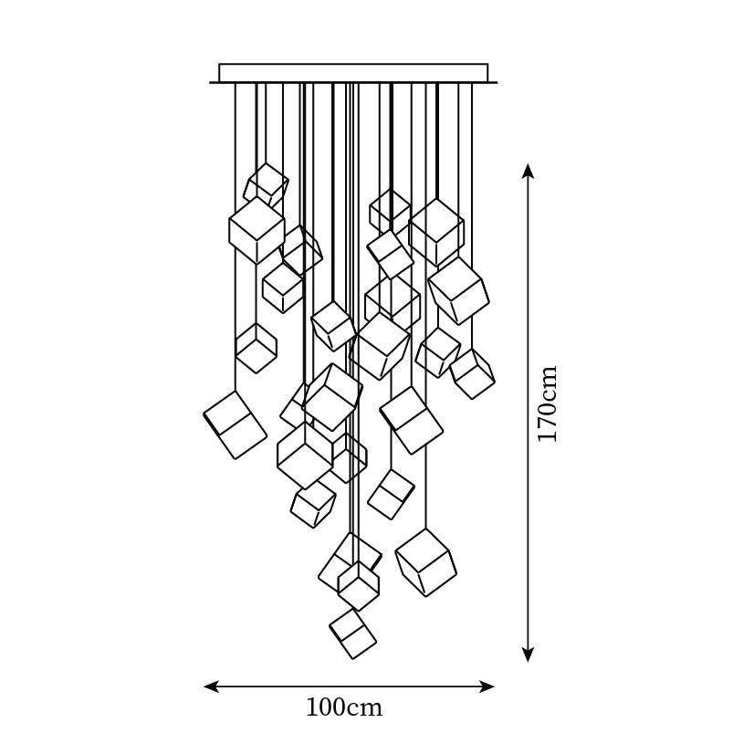 Arco Artistic Geometric Cube Chandelier - Letslighting
