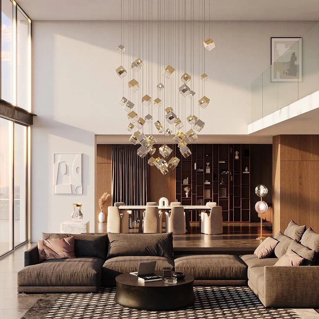 Arco Artistic Geometric Cube Chandelier - Letslighting