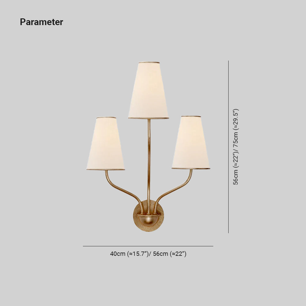 Epoch Vintage Classical Brass Fabric Wall Light Bedroom Hallway Living Room
