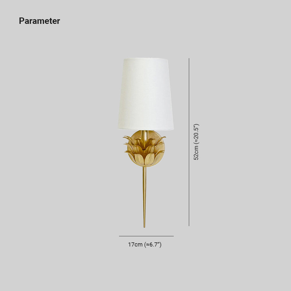 Silva Minimalism Metal Fabric Brass Silver Wall Lamp Dining Room Bedroom