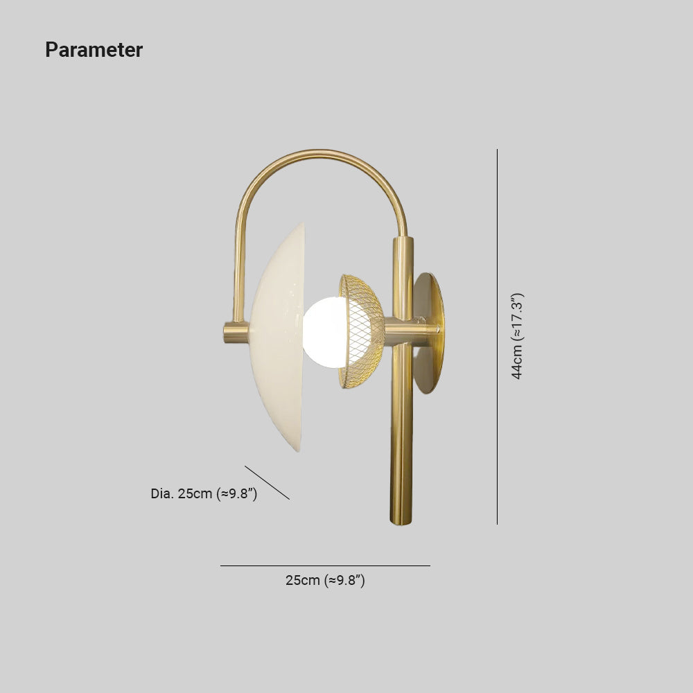 Aria Modern Black Gold Metal Glass Wall Lamp Dining Room Bedroom