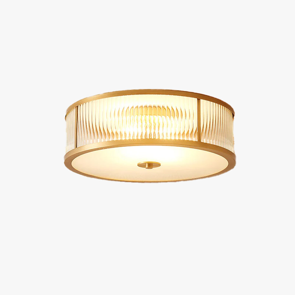 Silva Modern Round Metal Glass Ceiling Lamp Dining Room Bedroom