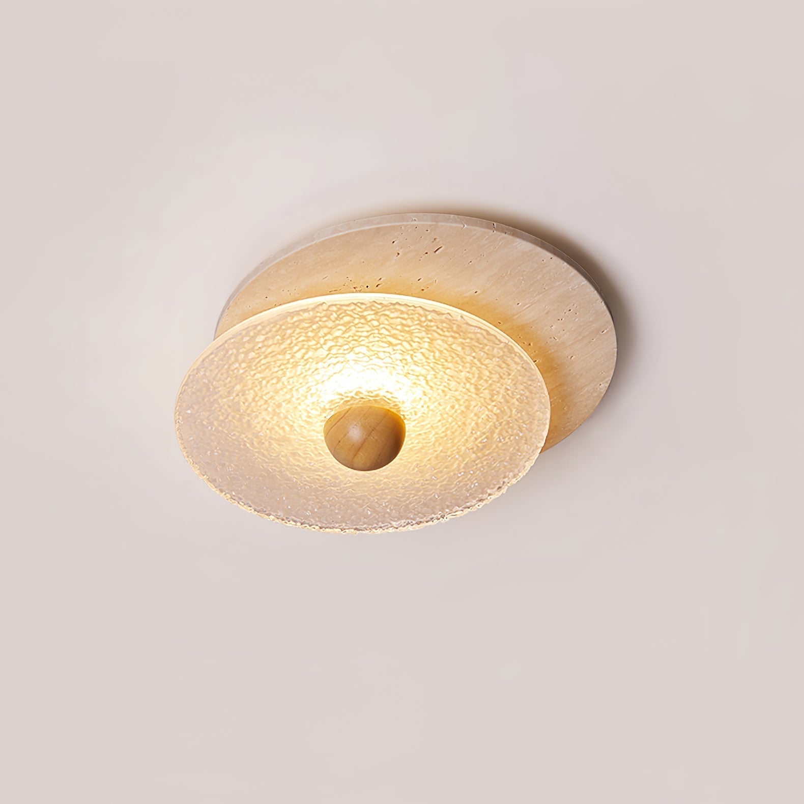 Orlora Circular Travertine Ceiling Light - Letslighting