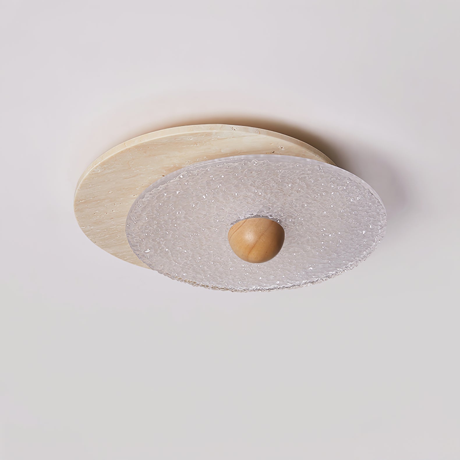 Orlora Circular Travertine Ceiling Light - Letslighting