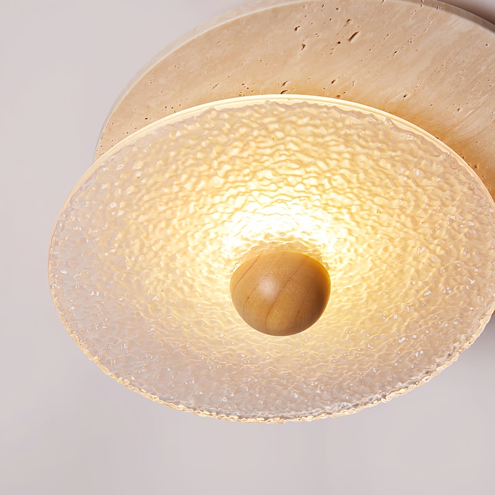 Orlora Circular Travertine Ceiling Light - Letslighting