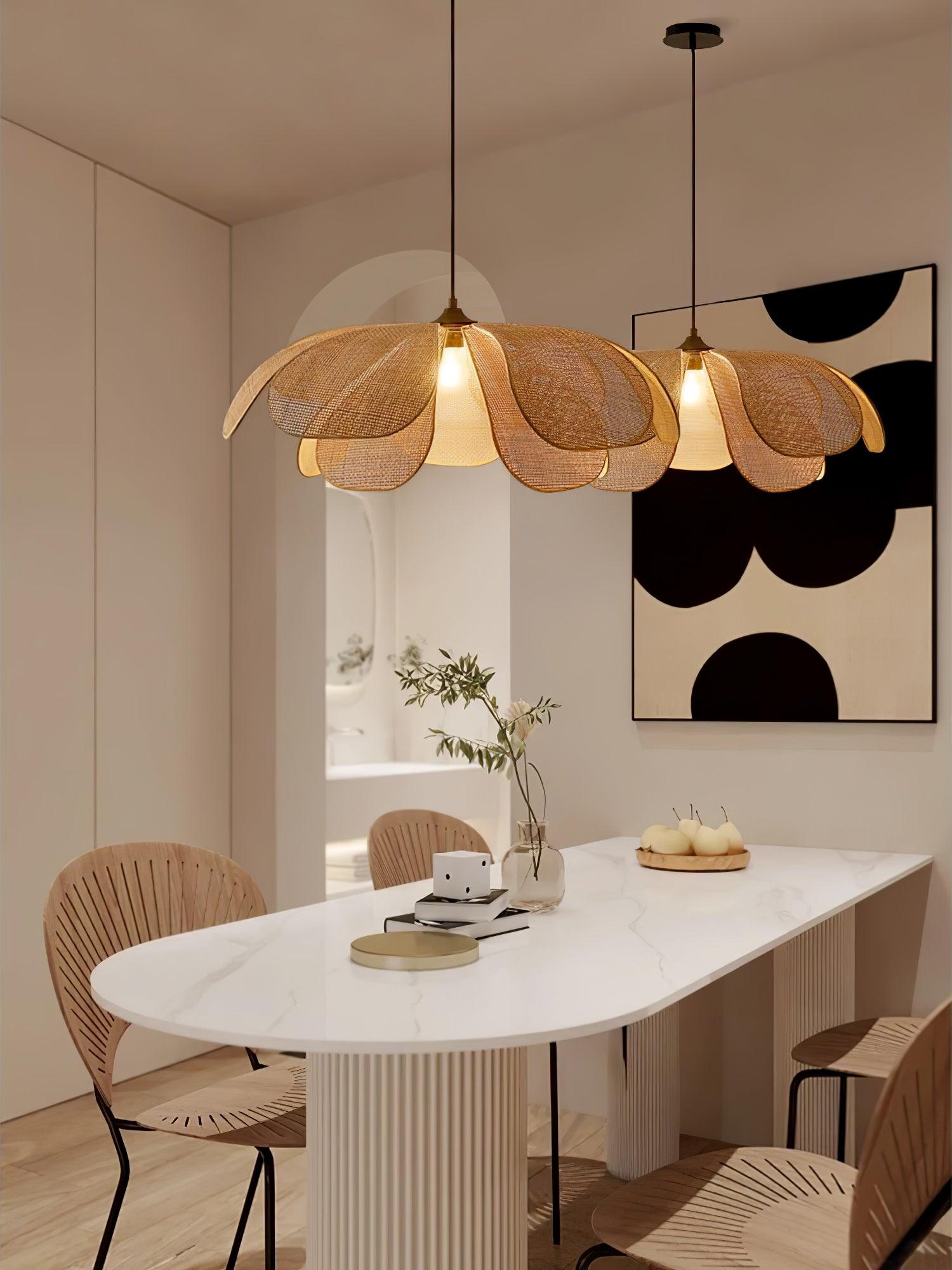 Rattan Petal Pendant Lamp - Blowlighting