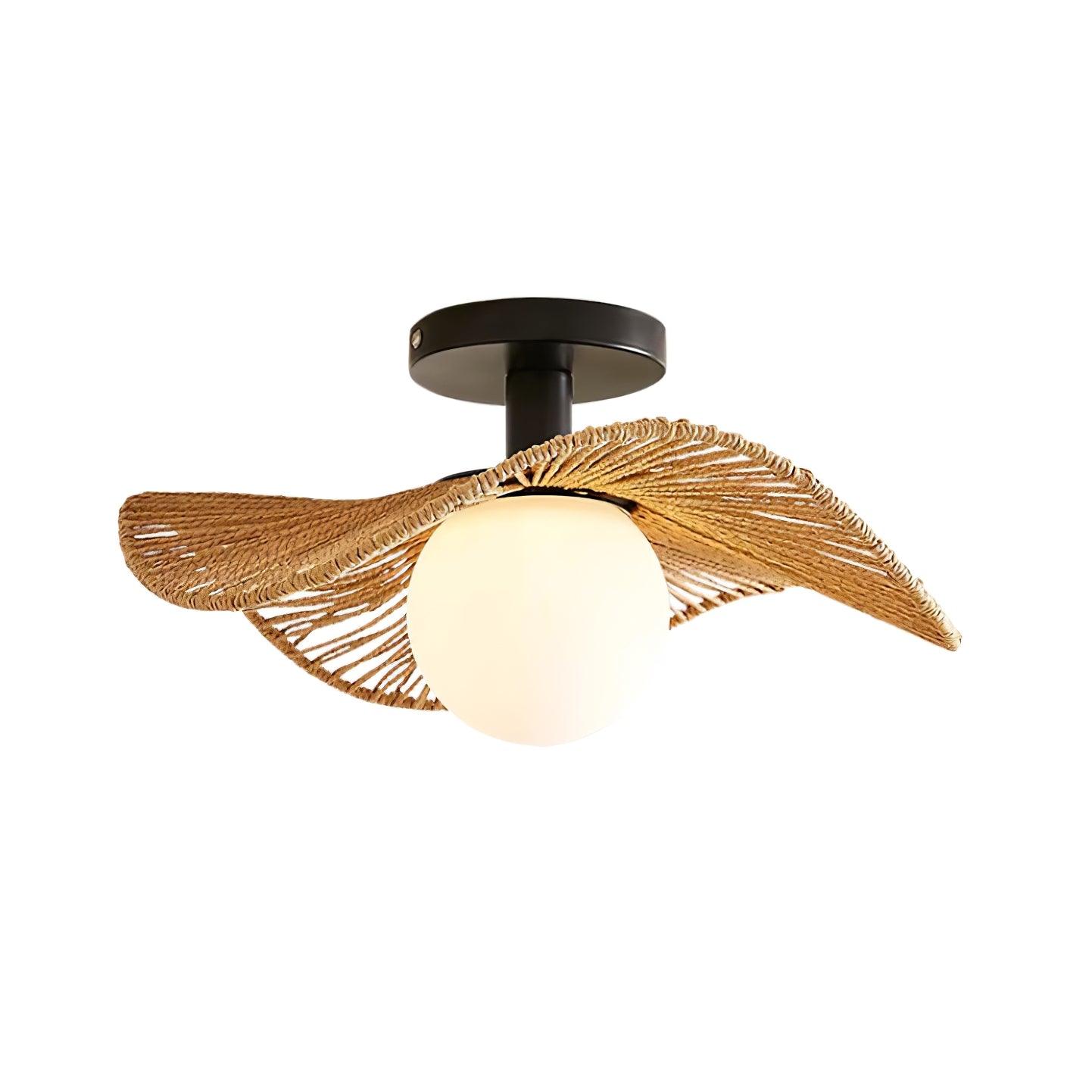 Fynora Woven Semi Flush Ceiling Light - Letslighting