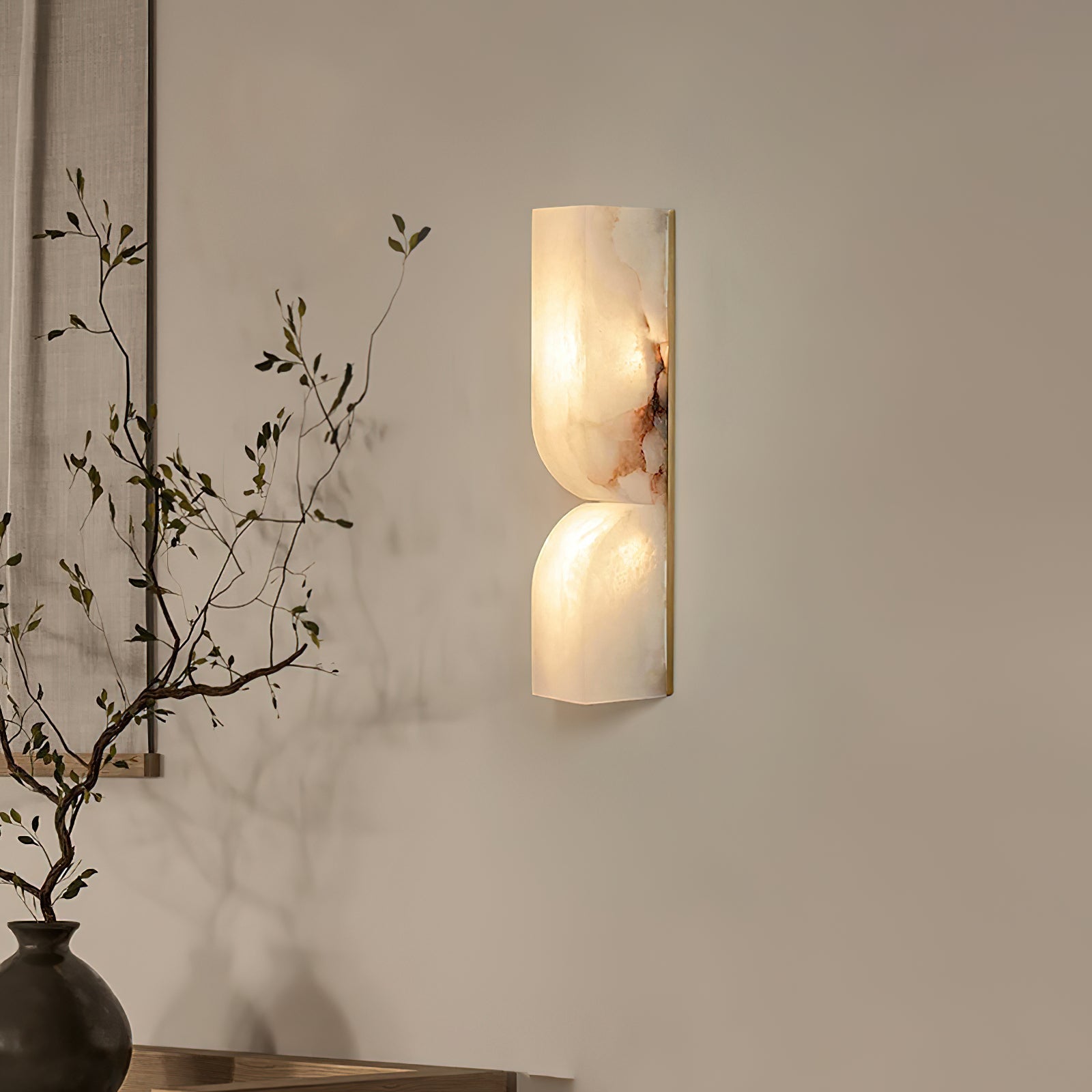 Lyvenisra Modern Minimalist Rectangular Alabaster Wall Lamp - Lamp Copper