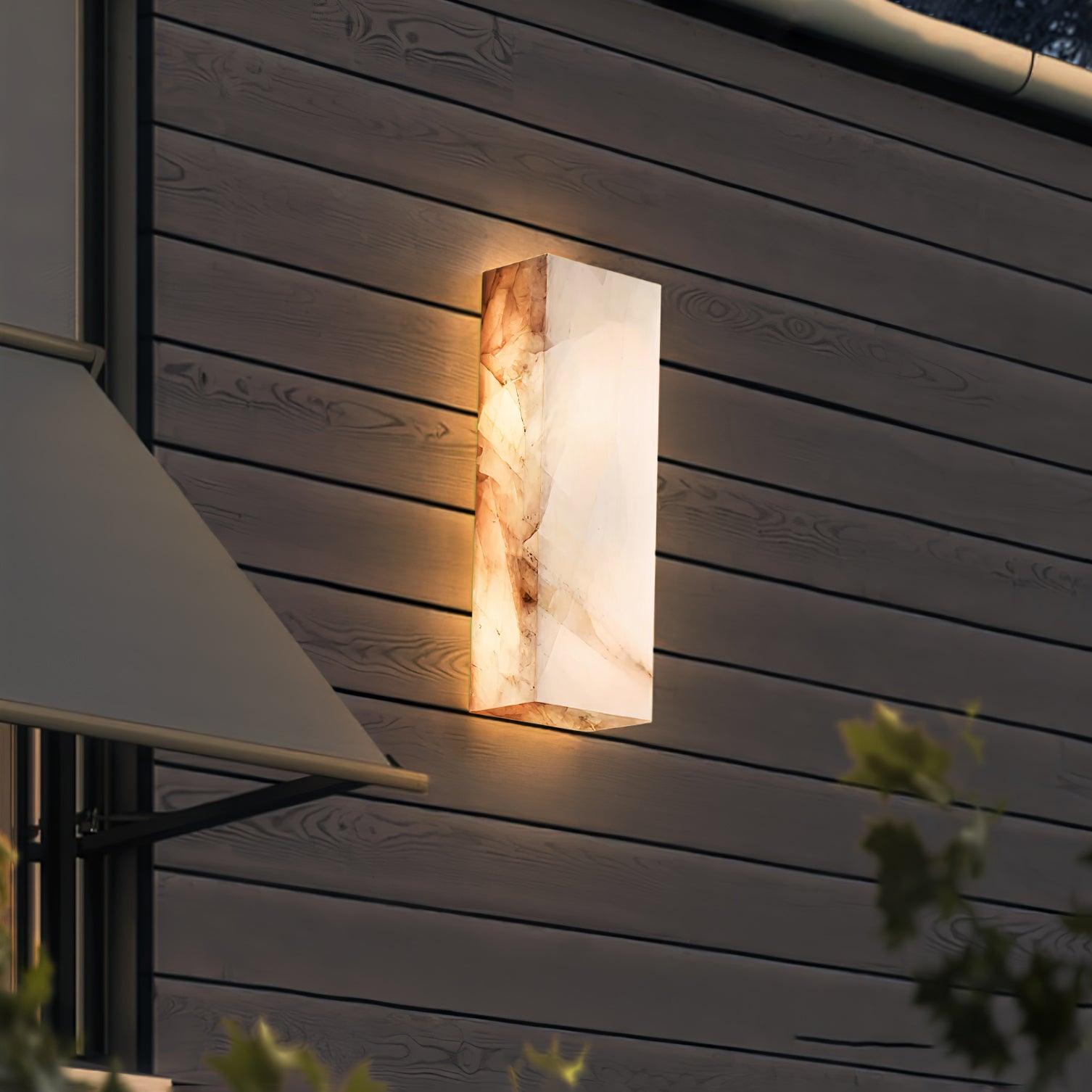 Orvian Minimalist Alabaster Outdoor Wall Light - Letslighting