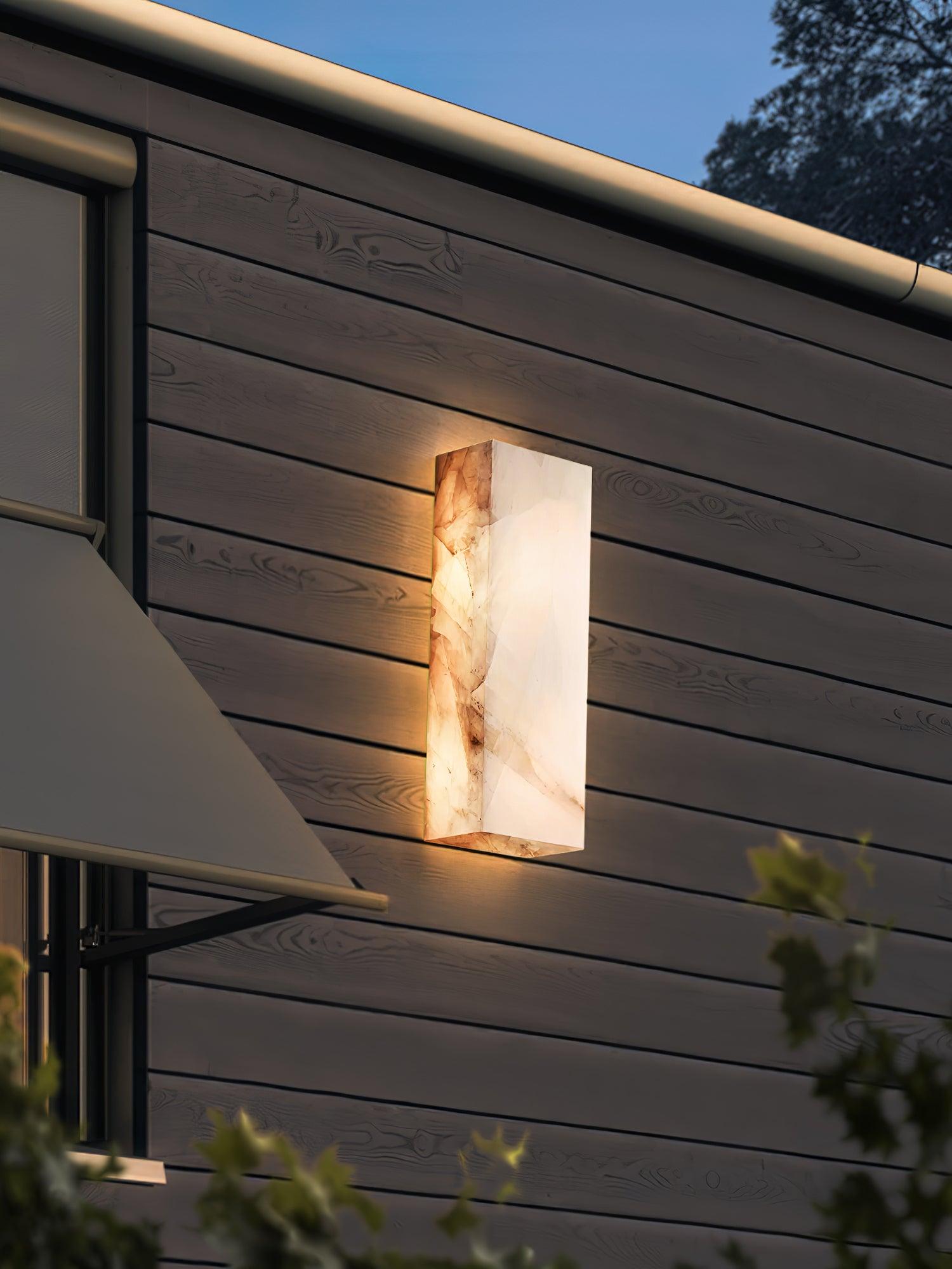Orvian Minimalist Alabaster Outdoor Wall Light - Letslighting
