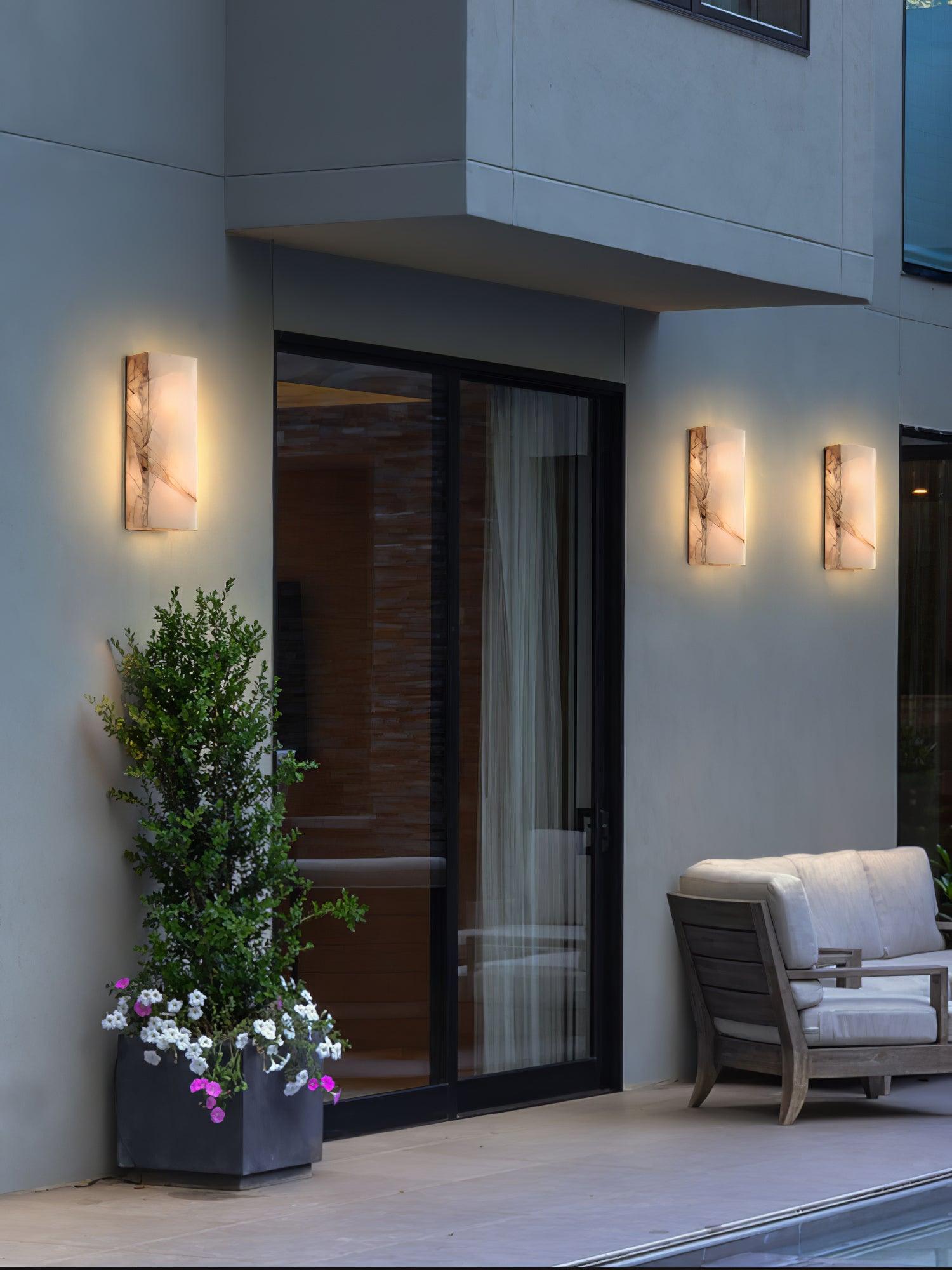 Orvian Minimalist Alabaster Outdoor Wall Light - Letslighting