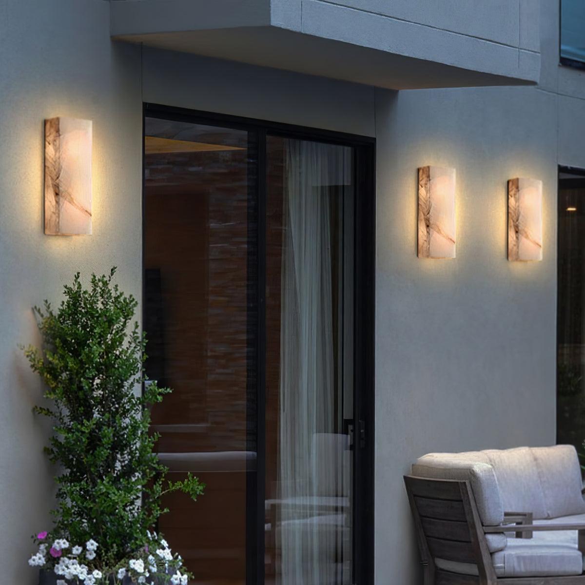 Orvian Minimalist Alabaster Outdoor Wall Light - Letslighting