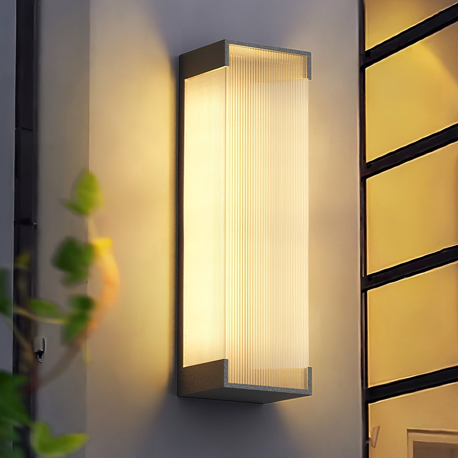 Rectangular Solar Outdoor Wall Light - Blowlighting
