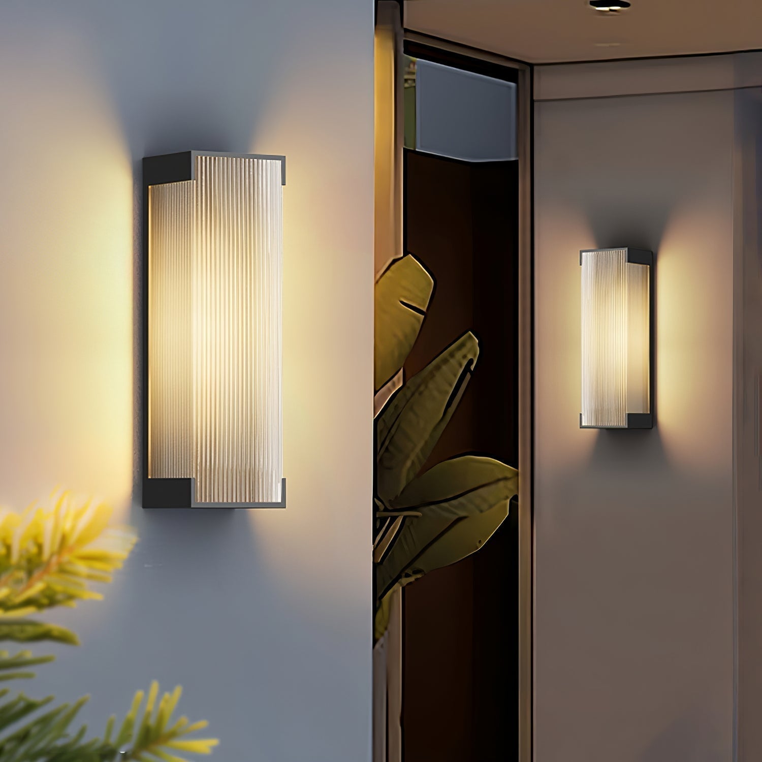 Rectangular Solar Outdoor Wall Light - Blowlighting