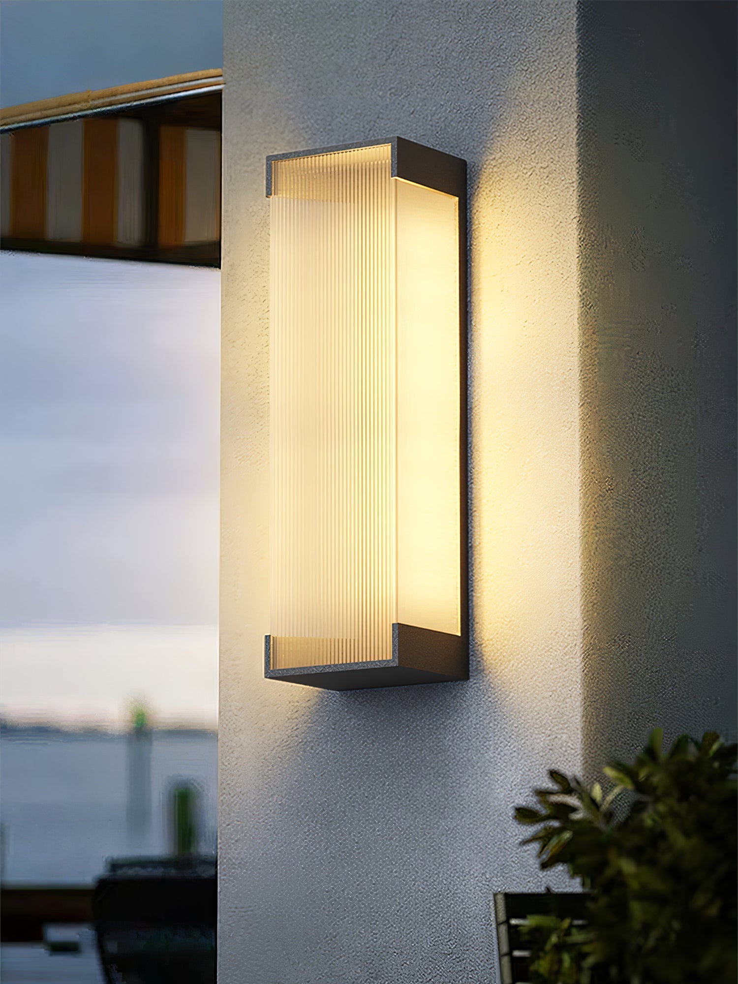 Rectangular Solar Outdoor Wall Light - Blowlighting