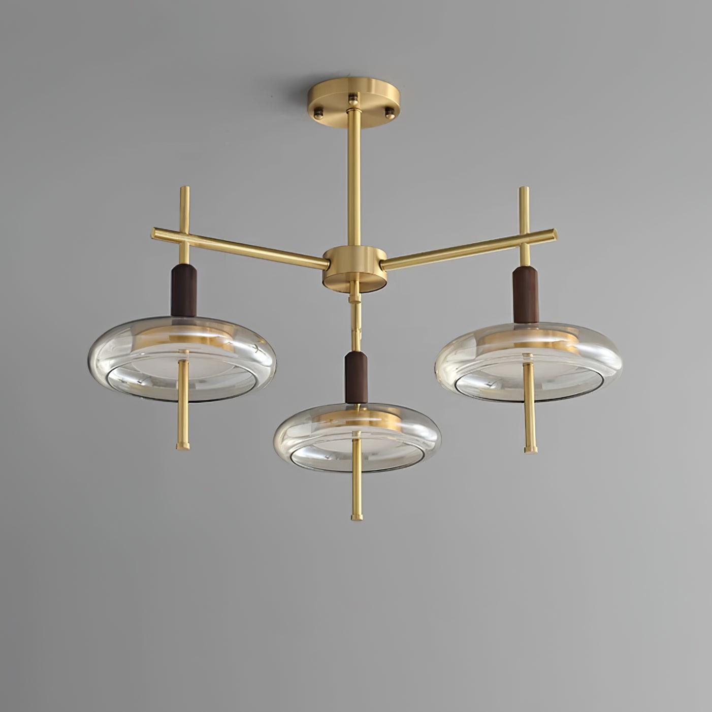 Redondo Chandelier Brass Glass LED - Letslighting