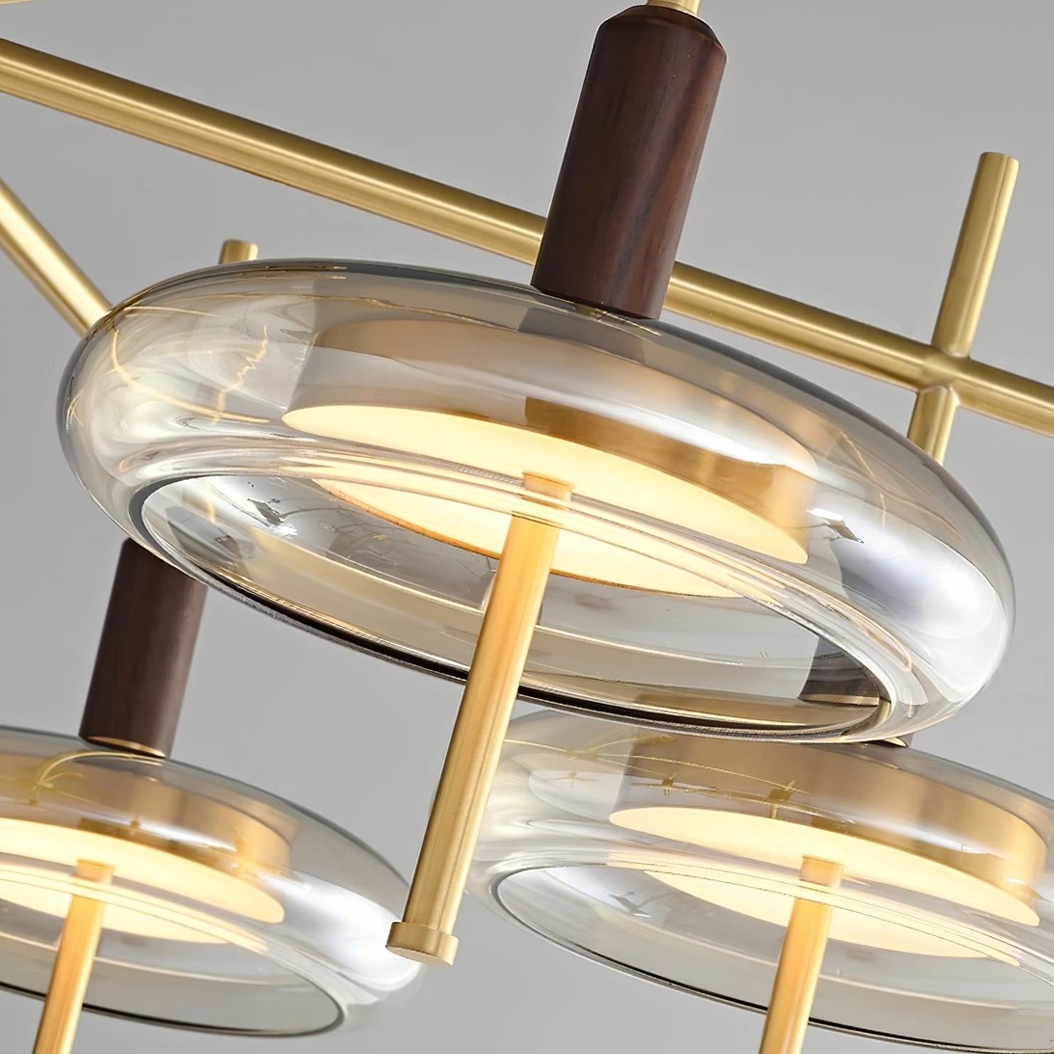 Redondo Chandelier Brass Glass LED - Letslighting