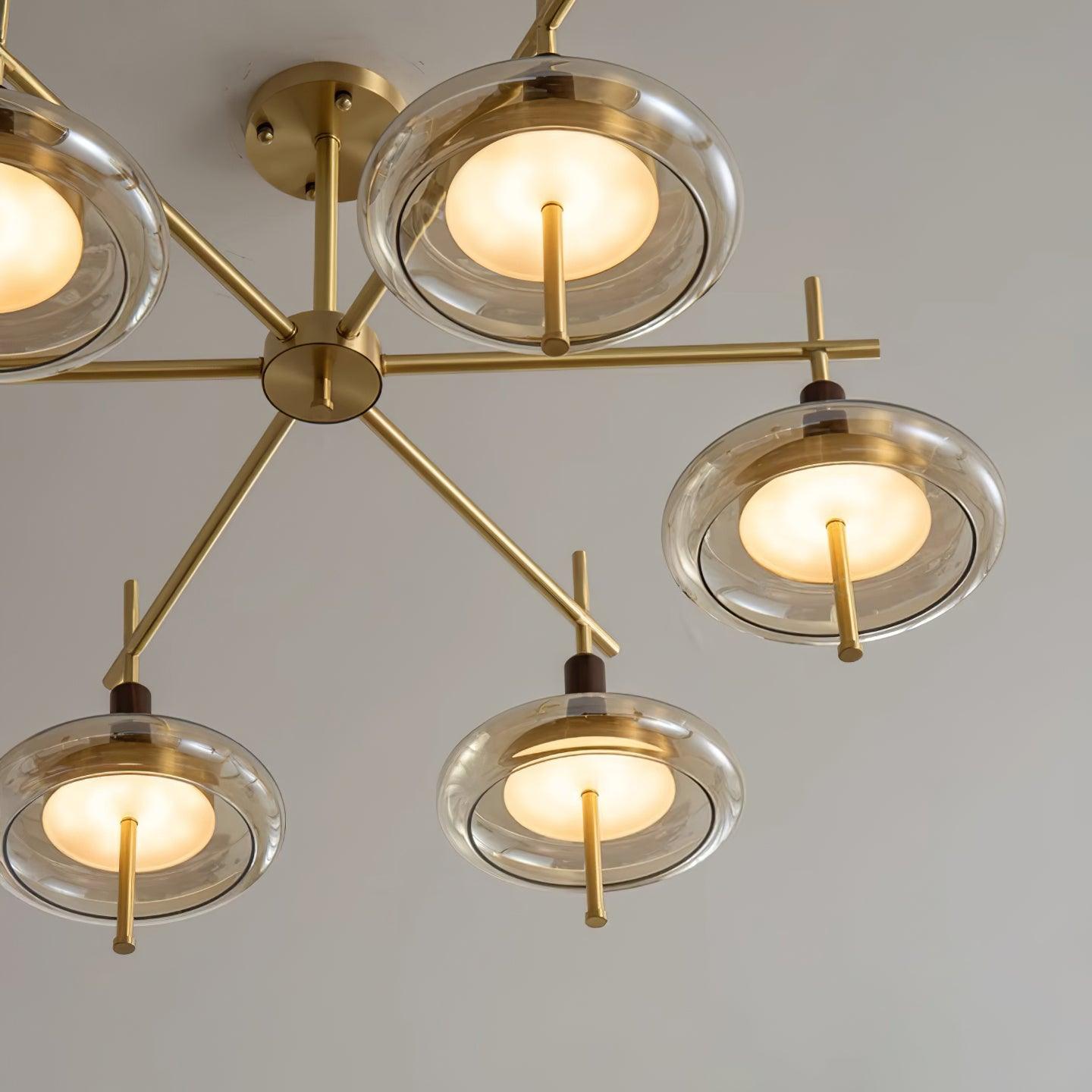 Redondo Chandelier Brass Glass LED - Letslighting