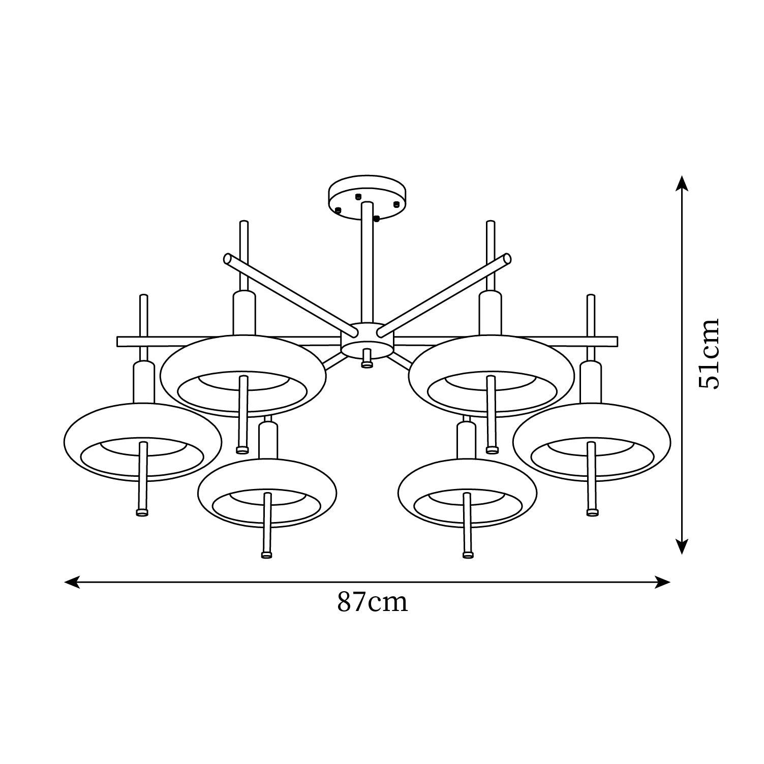 Redondo Chandelier Brass Glass LED - Letslighting