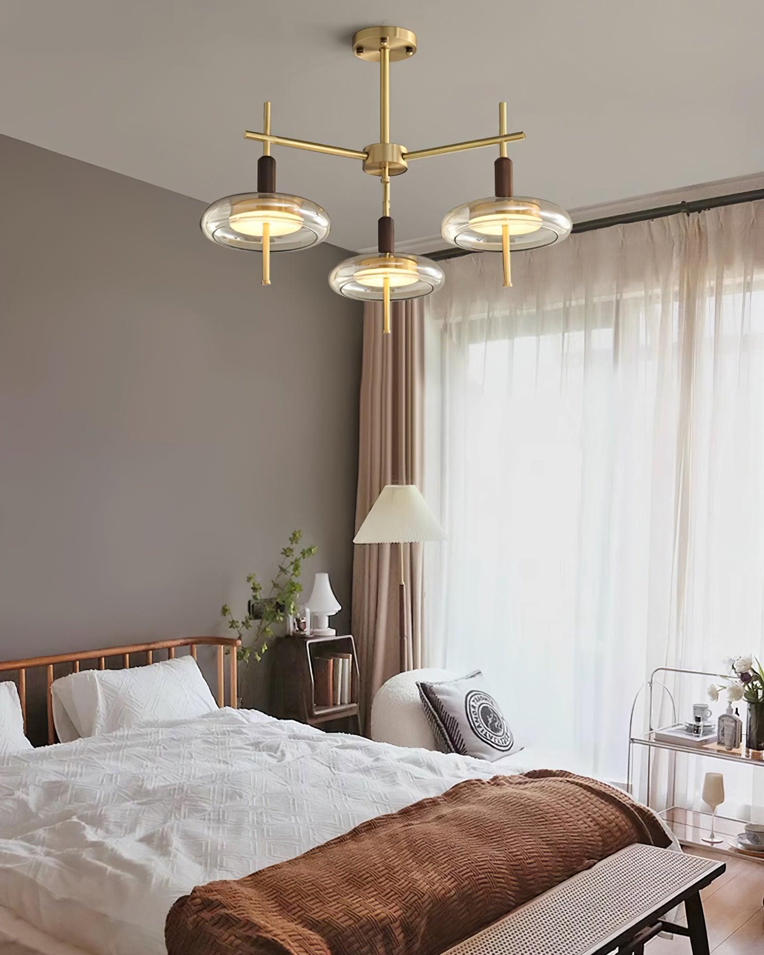 Redondo Chandelier Brass Glass LED - Letslighting