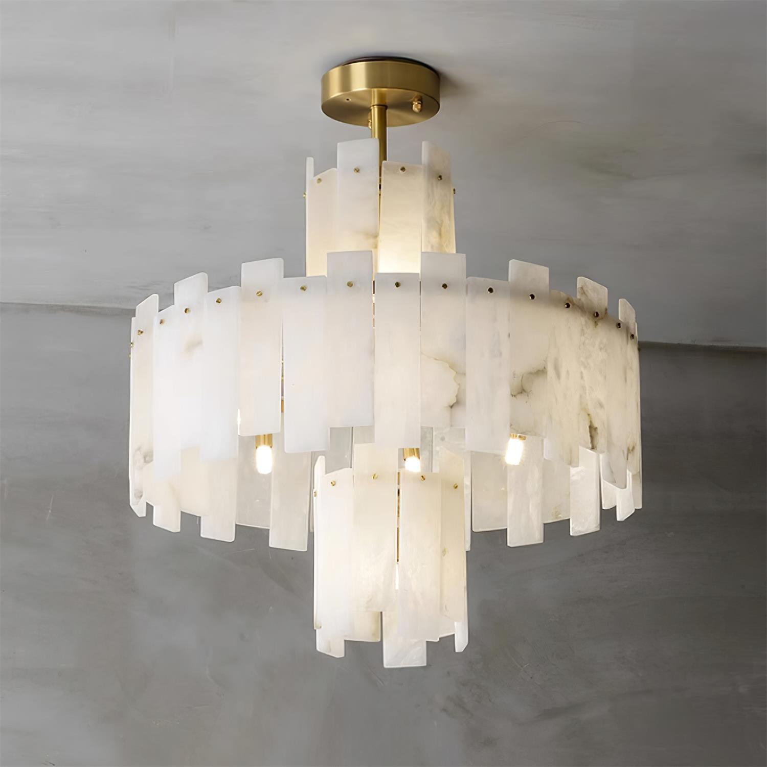 Soraya Art Deco Alabaster Chandelier - Letslighting