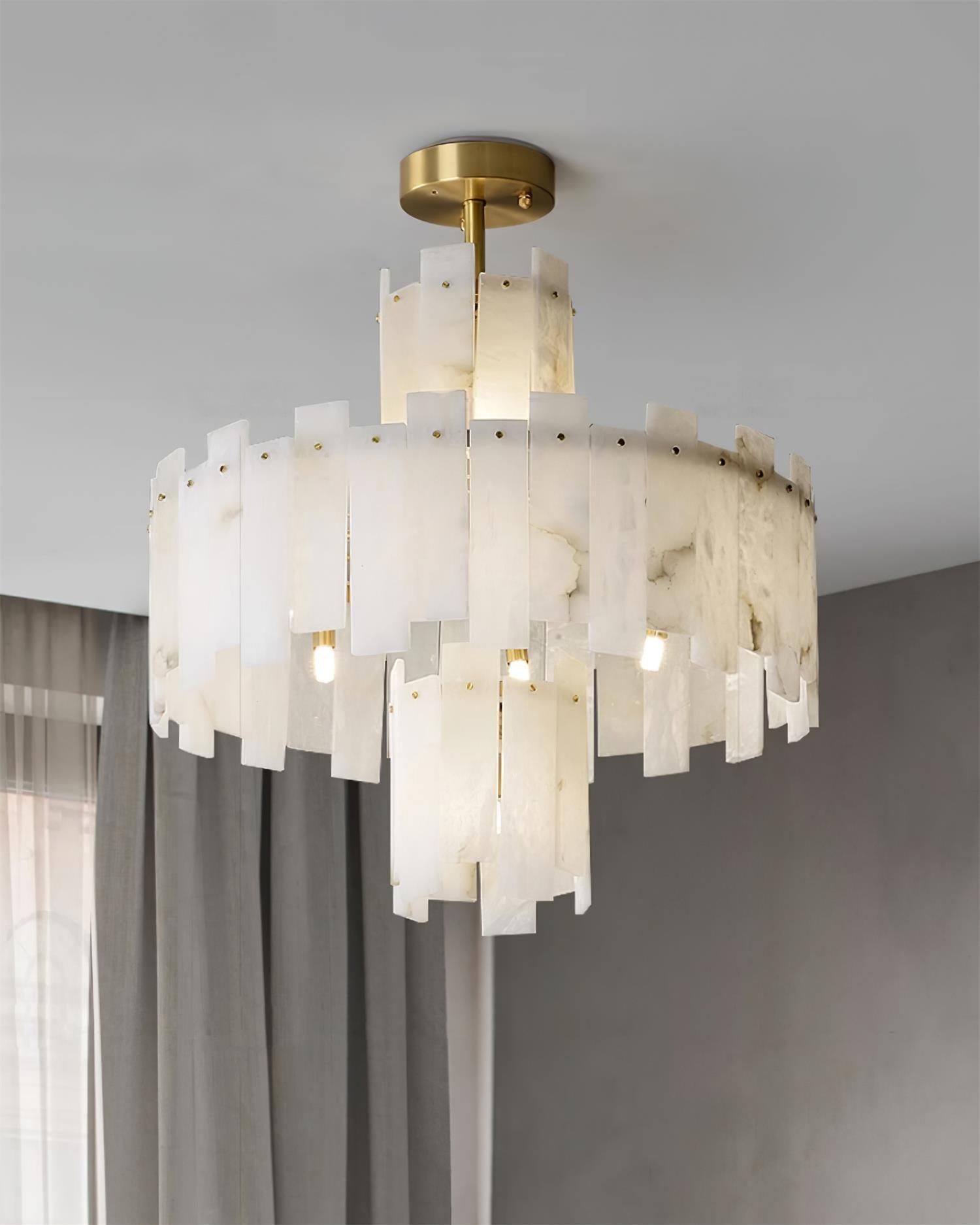 Soraya Art Deco Alabaster Chandelier - Letslighting